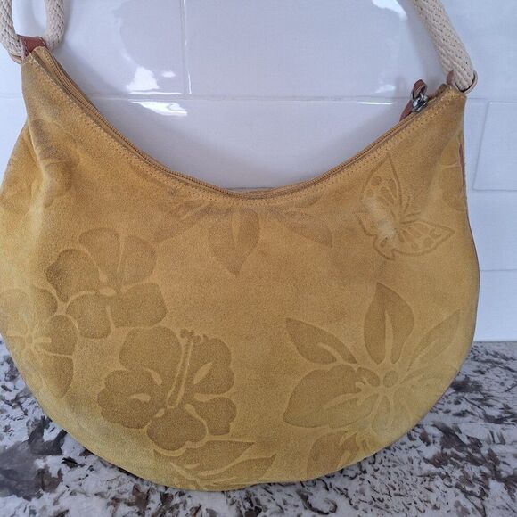 Claudia Firenze Italian Leather Bag, Suede yellow - Picture 2 of 9